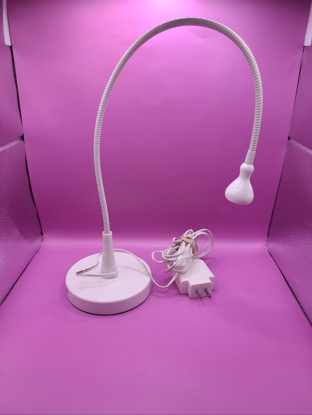 IKEA JANSJO Goose Neck Flexible Articulating Led Desk Hobby Lamp White Working!